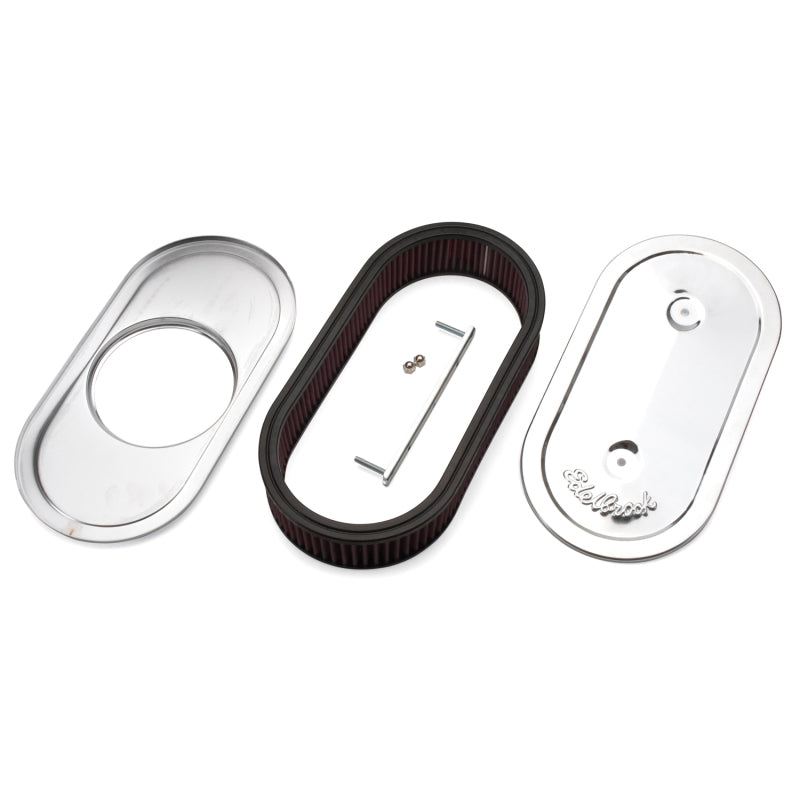 Edelbrock 1236 Air Cleaner Pro-Flo Series Oval Steel Top Cloth Element 13.5 in x 7 in x 3.5 in