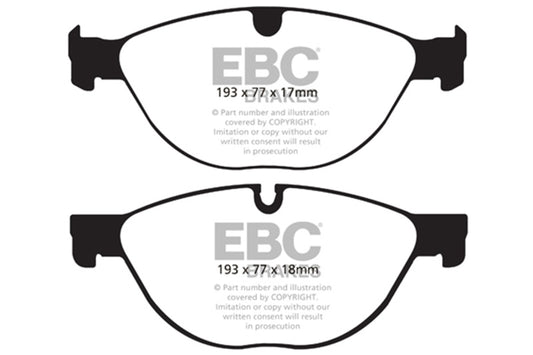 EBC 2010-2015 Jaguar XF 5.0 Supercharged (470) Yellowstuff Front Brake Pads DP42076R