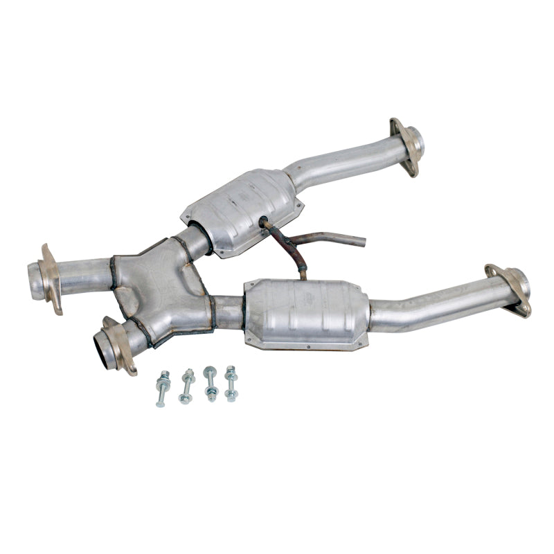 BBK Performance 1672 Short Mid X-Pipe with Catalytic Converters (2-1/2 in) for 1994-1995 Ford Mustang GT / Cobra (5.0L) with BBK Long Tube Headers