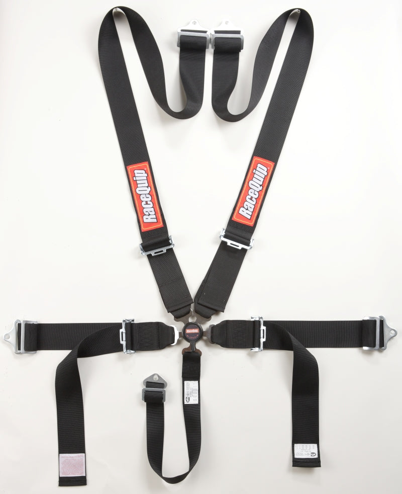 RaceQuip 741001 Black SFI Camlock 5-Point Pull-Down Lap Seat Belt