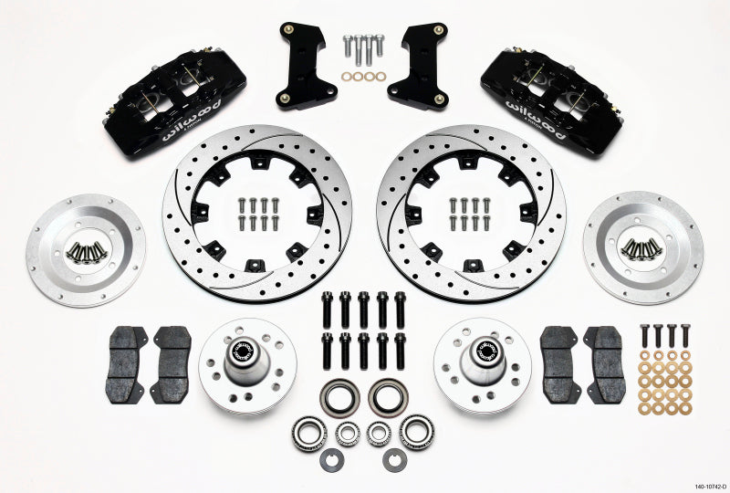 Wilwood Dynapro 6 Front Hub Kit 12.19in Drilled 74-80 Pinto/Mustang II Disc Spindle only - #140-10742-D