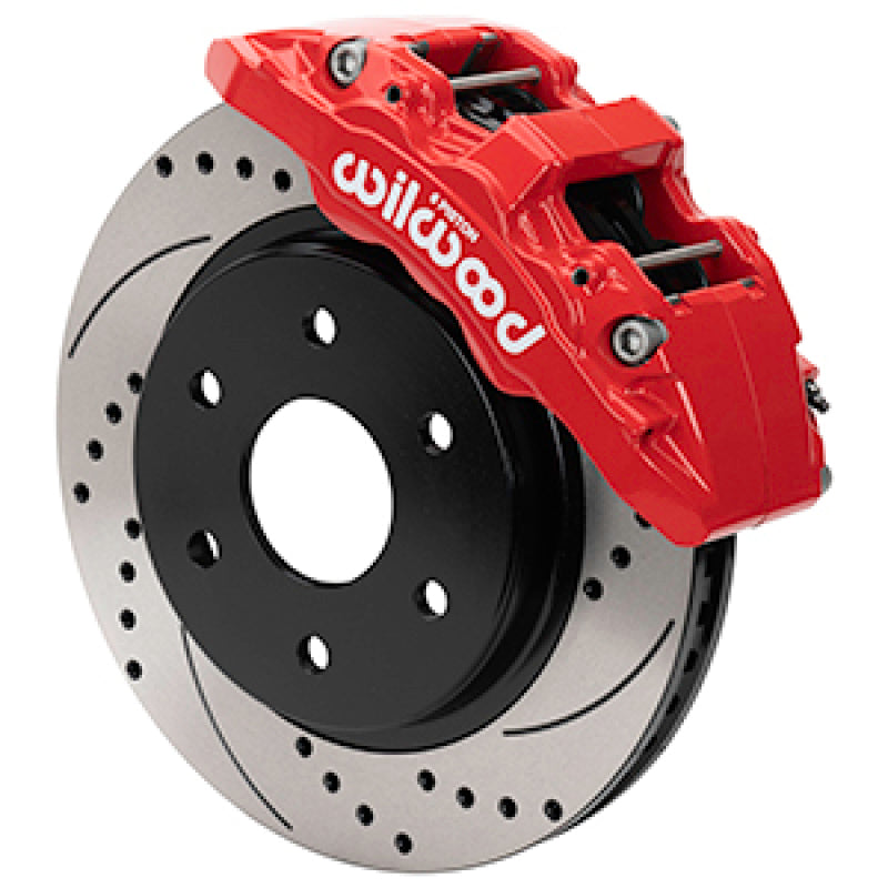 Wilwood 10-18 Ford F-150 Aero6-DM Front Brake Kit - Drilled Rotors (Red) - #140-16806-DR