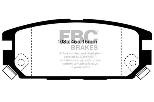 EBC 91-93 Dodge Stealth 3.0 4WD Yellowstuff Rear Brake Pads DP4987R