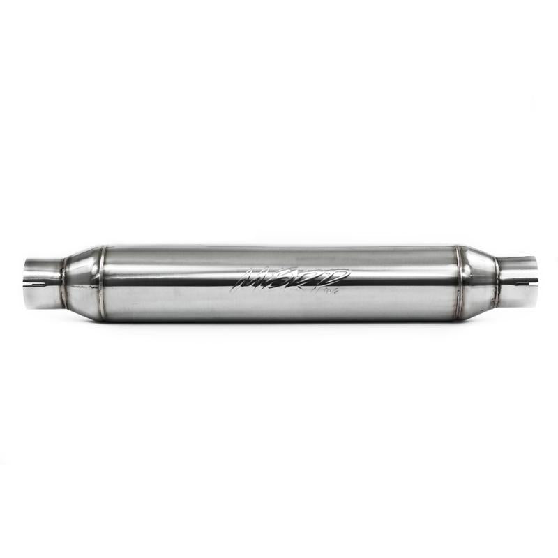 MBRP R1016 2.5in Inlet/Outlet 22in Body 26in Overall Length T304 Stainless Steel Resonator