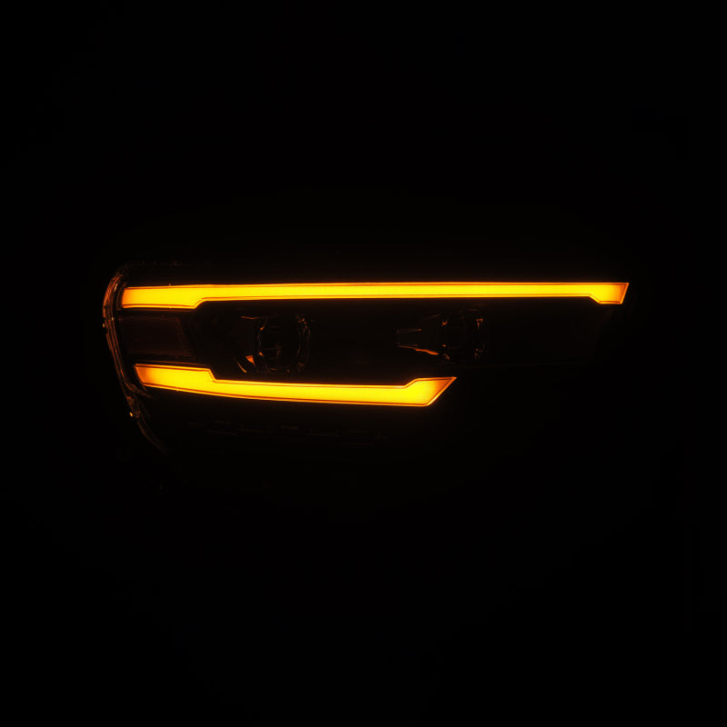 AlphaRex 880907 25-26 Dodge Ram 1500 Luxx LED Projector Headlights -Black w/Activation Light/ Sequential Signal/Switchback DRL