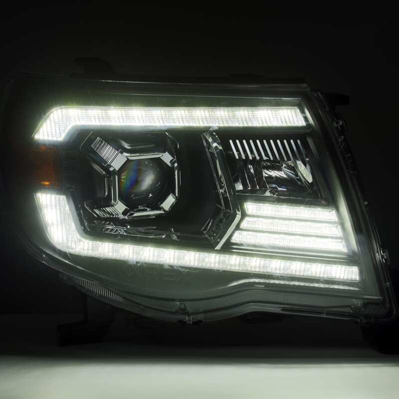 AlphaRex 880741 05-11 Toyota Tacoma LUXX LED Projector Headlights Plank Style Black w/Activation Light and DRL