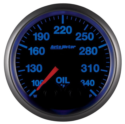 AutoMeter 5640 Elite 52mm 100-340 Degrees F Oil Temperature Gauge with Peak & Warn