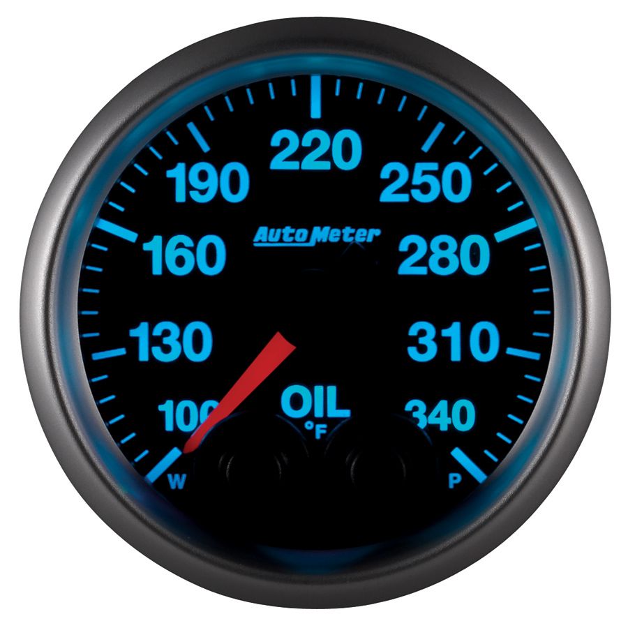 AutoMeter 5640 Elite 52mm 100-340 Degrees F Oil Temperature Gauge with Peak & Warn