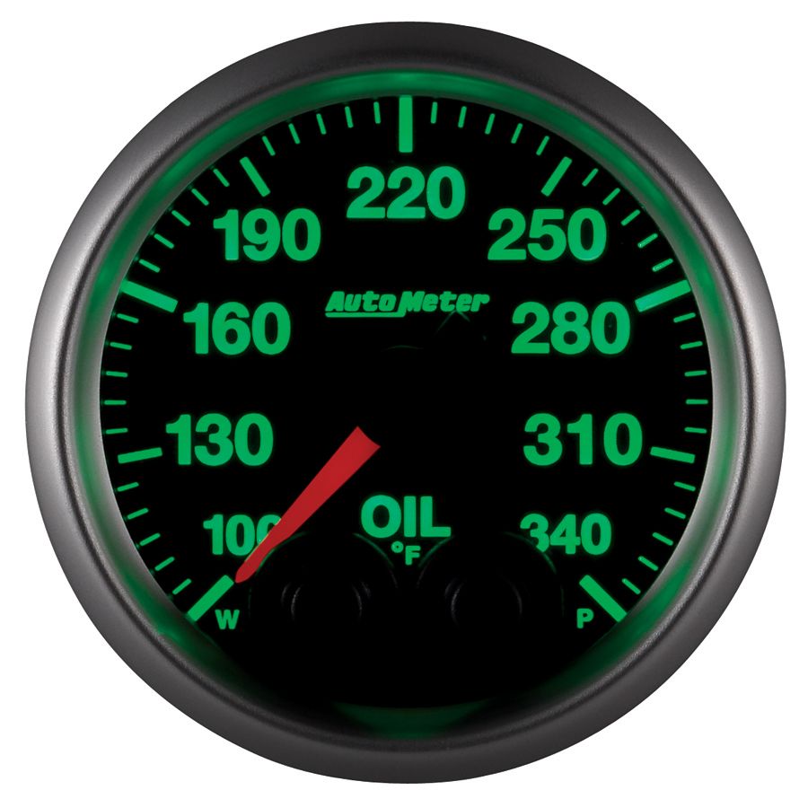 AutoMeter 5640 Elite 52mm 100-340 Degrees F Oil Temperature Gauge with Peak & Warn