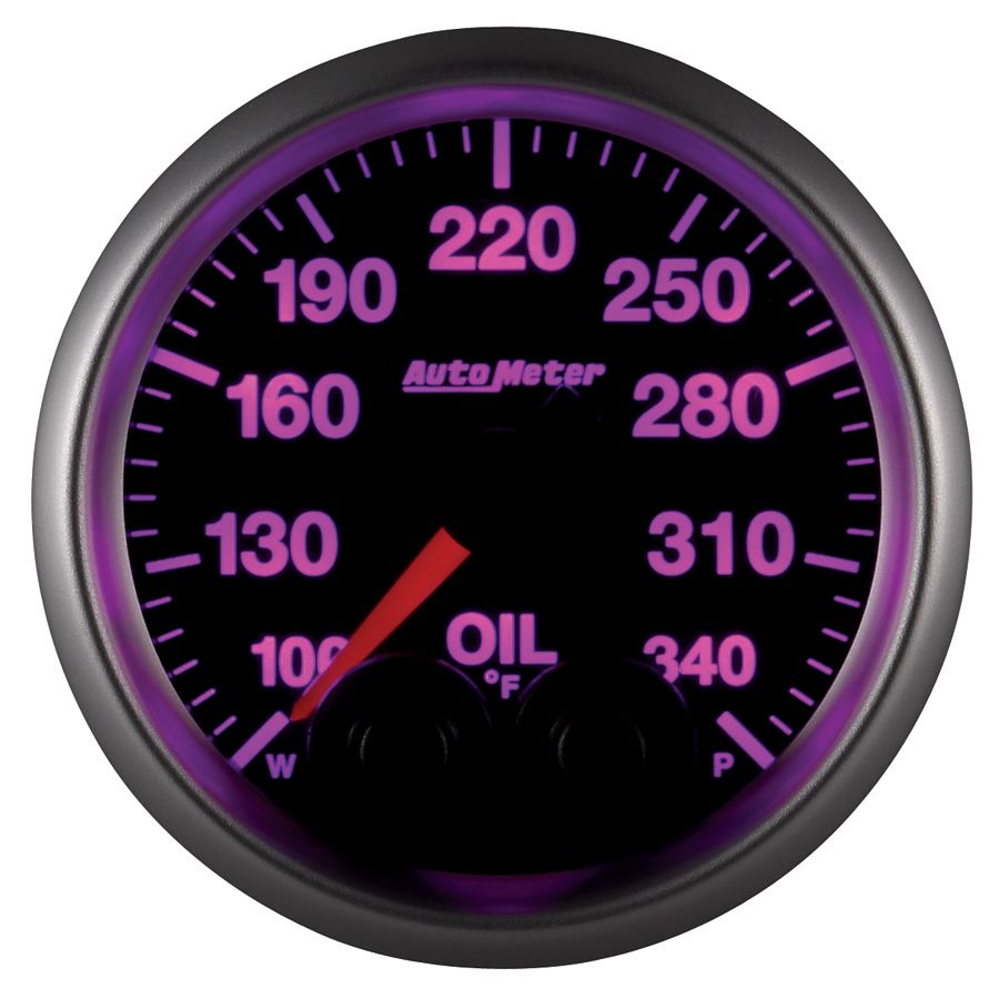 AutoMeter 5640 Elite 52mm 100-340 Degrees F Oil Temperature Gauge with Peak & Warn