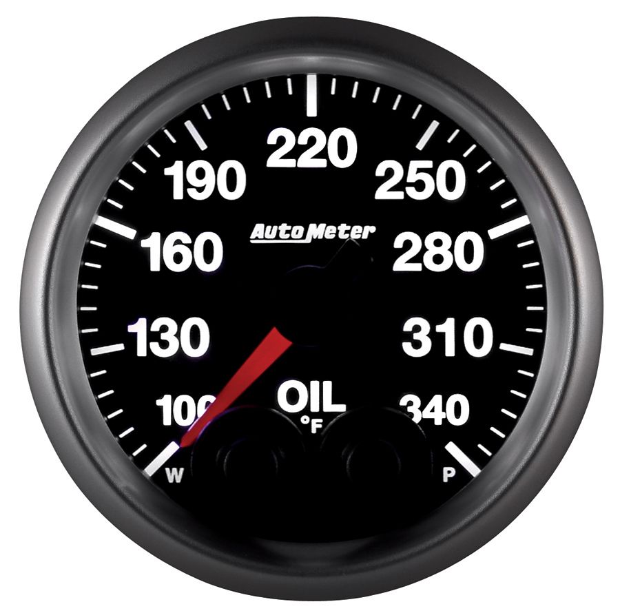 AutoMeter 5640 Elite 52mm 100-340 Degrees F Oil Temperature Gauge with Peak & Warn
