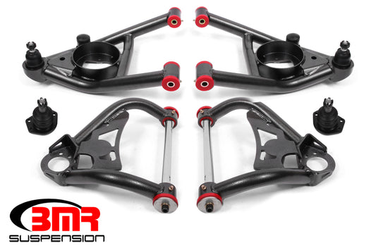 BMR 1964-1972 A-Body Upper And Lower A-Arm Kit - Black Hammertone