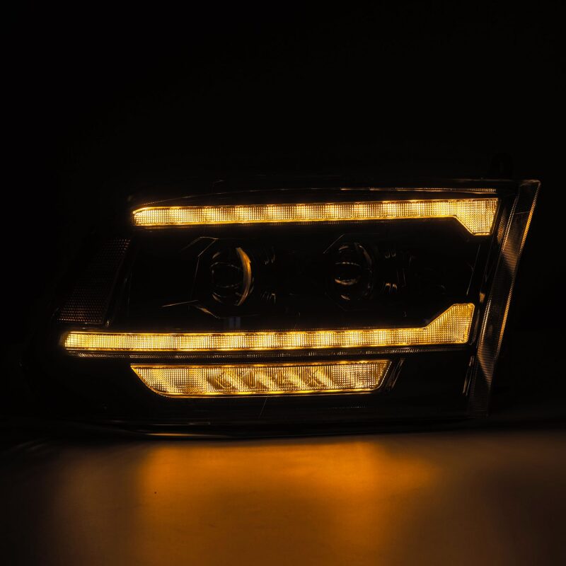 AlphaRex 880563 09-18 RAM 1500 PRO-Series Projector Headlights Alpha-Black w/Sequential Signal & Top/Middle DRL