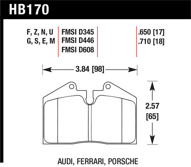 Hawk Performance HB170G.650 DTC-60 Motorsport Brake Pads