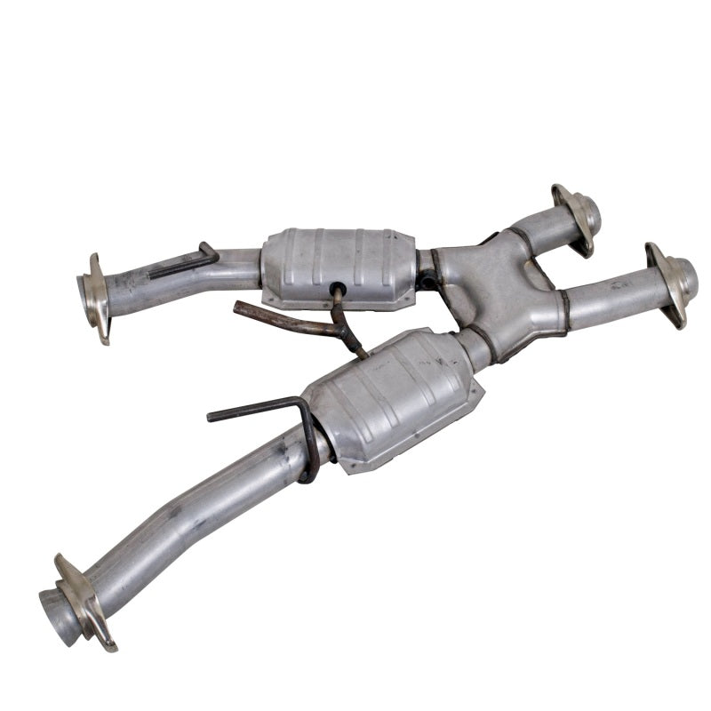 BBK Performance 1810 Short Mid X-Pipe with Catalytic Converters (2-1/2 in) for 1979-1993 Ford Mustang (5.0L) with BBK Automatic Long Tube Headers Automatic Transmission