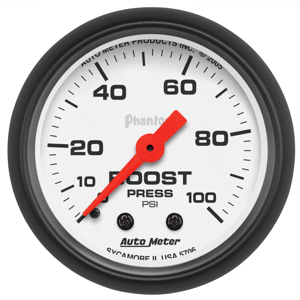 AutoMeter 5706 Phantom 2-1/16in 100psi Mechanical Boost Gauge