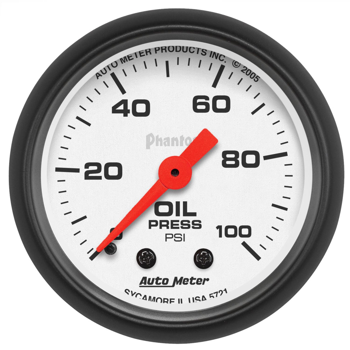 AutoMeter 5721 Phantom 52mm 0-100 PSI Mechanical Oil Pressure Gauge