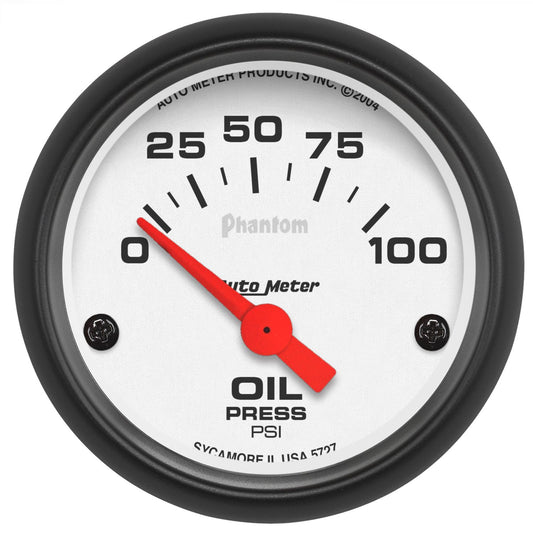 AutoMeter 5727 Phantom 52mm 0-100 PSI Electric Oil Pressure Gauge