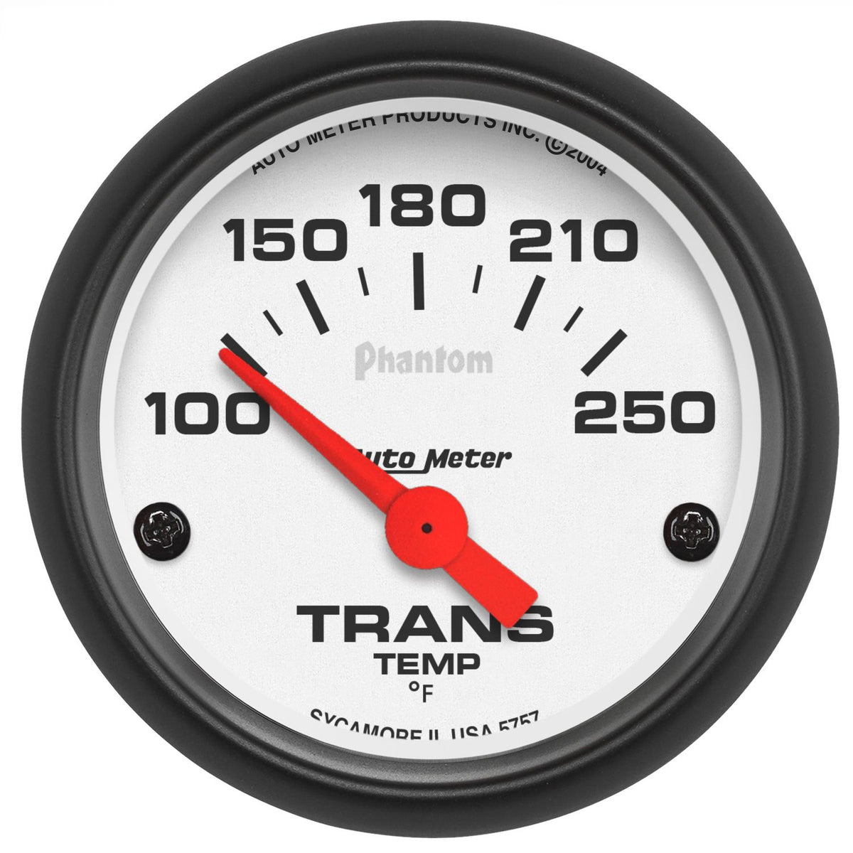 AutoMeter 5757 Phantom 52mm Short Sweep Electric 100-250 Degrees F Transmission Temperature Gauge