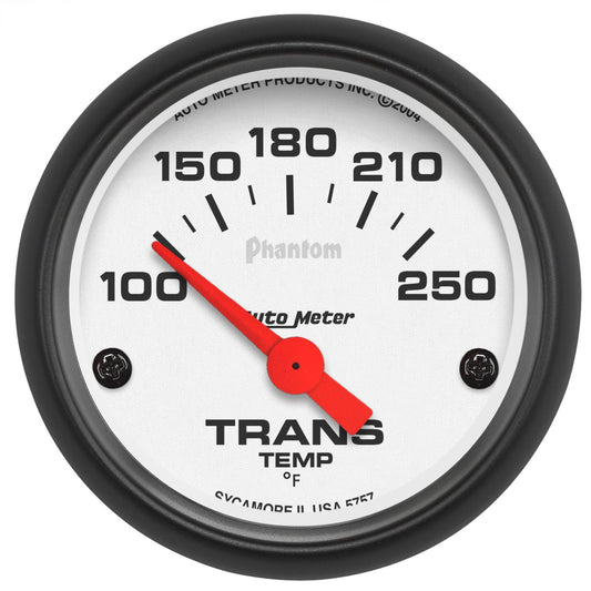 AutoMeter 5757 Phantom 52mm Short Sweep Electric 100-250 Degrees F Transmission Temperature Gauge
