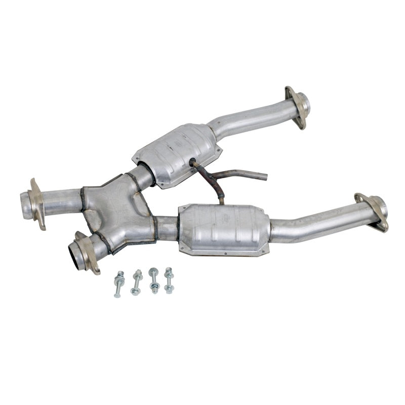 BBK Performance 1672 Short Mid X-Pipe with Catalytic Converters (2-1/2 in) for 1994-1995 Ford Mustang GT / Cobra (5.0L) with BBK Long Tube Headers