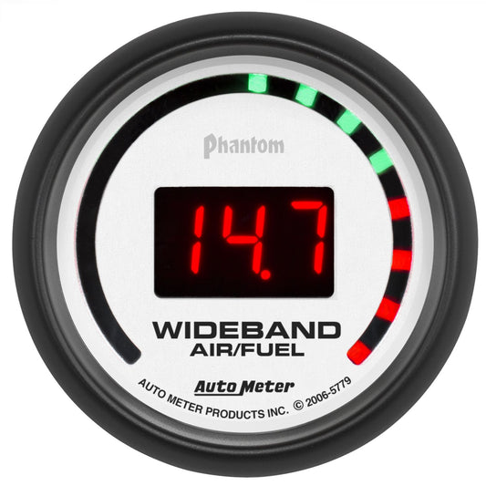 AutoMeter 5779 Phantom 52mm 10:1-17:1 Digital Street Wideband Air/Fuel Gauge