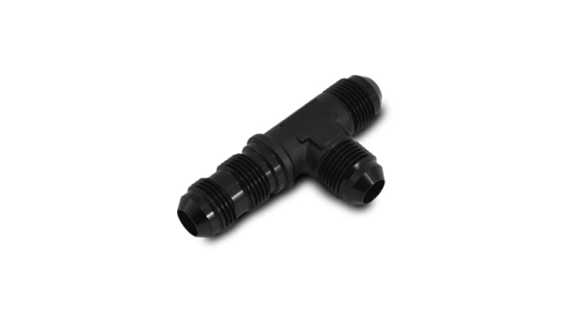 Vibrant -8AN Bulkhead Adapter Tee on Run Fittings - Anodized Black Only