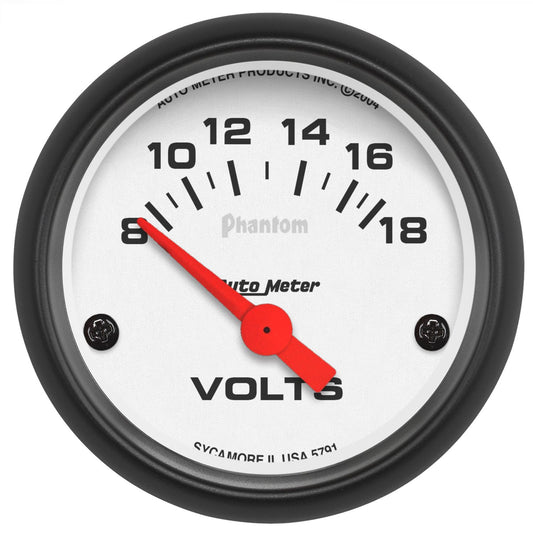 AutoMeter 5791 Phantom 52mm 8-18V Electronic Voltmeter Gauge