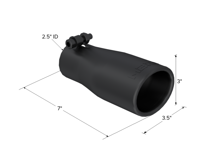 MBRP T5116BLK Exhaust Tip - 3.75" OD Oval 2.5" inlet 7" length | Black Coated