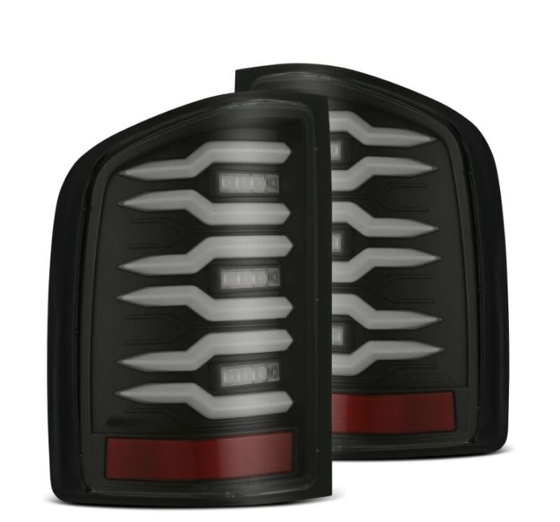 AlphaRex 620080 07-14 Chevrolet Silverado 1500/2500 HD/3500 HD Luxx-Series LED Tail Lights Black w/Smoked Lens