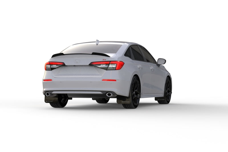 Rally Armor UR Mud Flaps - 2022-2026 Honda Civic - Black/White Logo - #MF90-UR-BLK/WH
