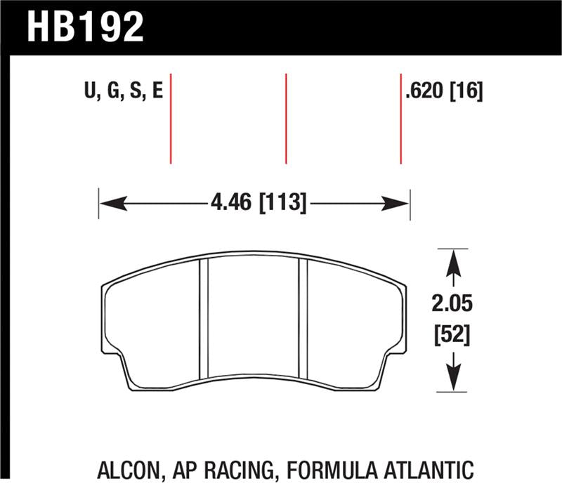 Hawk Performance HB192G.620 DTC-60 Motorsport Brake Pads
