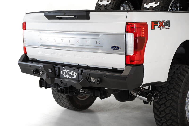 Addictive Desert Designs for 17-20 Ford Super Duty Bomber HD Rear Bumper w/ Mounts Cube Lights