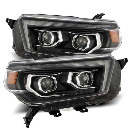 AlphaRex 880755 10-13 Toyota 4Runner PRO-Series Projector Headlights Plank Style Black w/Sequential Signal/DRL