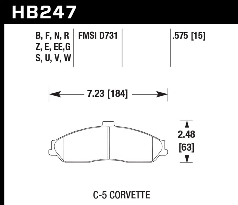 Hawk Performance HB247V.575 DTC-50 Motorsport Brake Pads