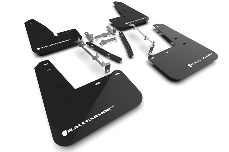 Rally Armor UR Mud Flaps - 2023-2026 Toyota GR Corolla - Black/White Logo - #MF89-UR-BLK-WH