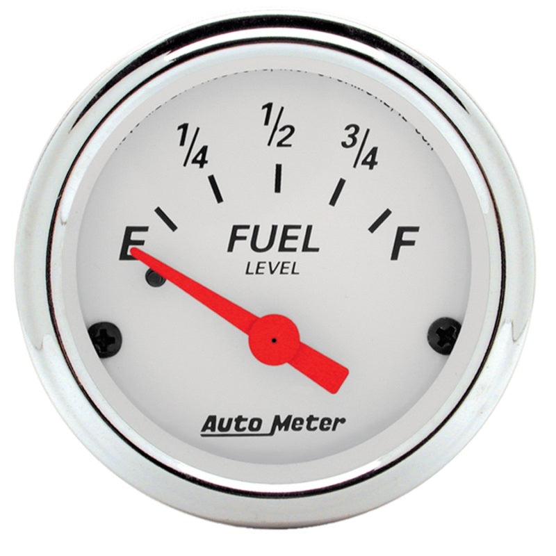AutoMeter 1315 Arctic White 52mm 0-90 Ohm Short Sweep Electric Fuel Level Gauge