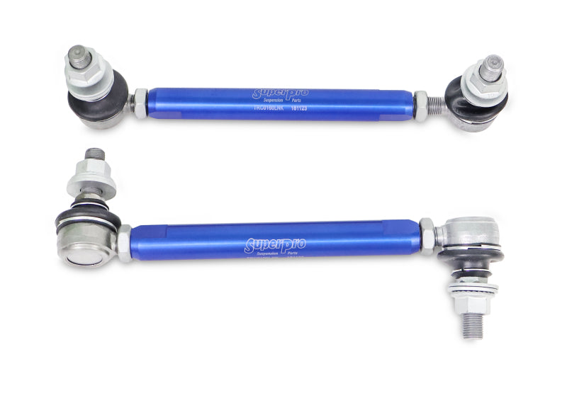 SuperPro Front Sway Bar Link Kit - Heavy Duty Adjustable (210mm-260mm Length, 12mm Studs)