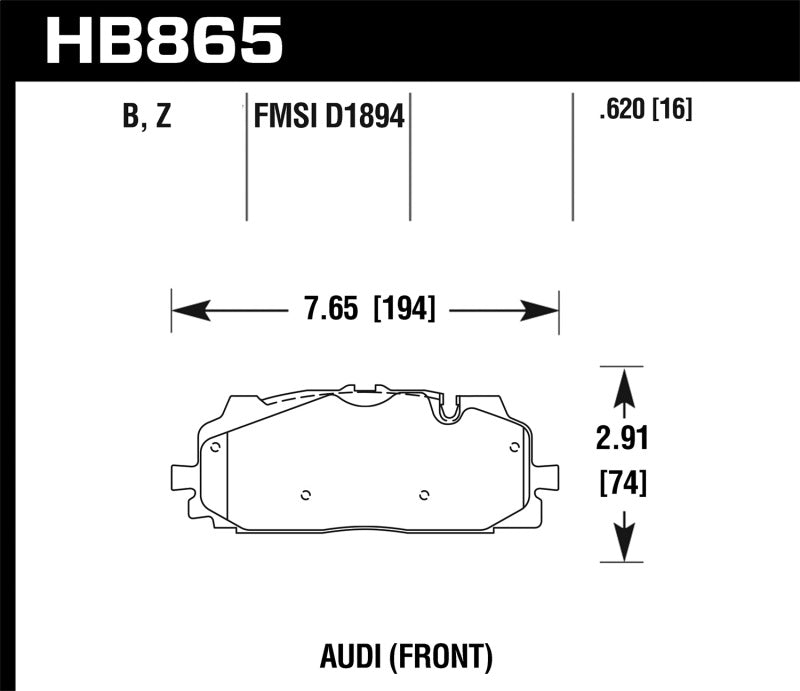 Hawk Performance HB865Z.620 Performance Ceramic Street Brake Pads