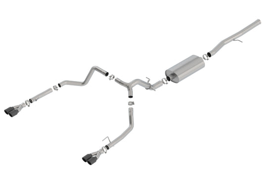 Borla 140772BC 19 Chevrolet Silverado/GMC Sierra 1500 6.2L SS Touring Catback Exhaust - Black Chrome Tips - #140772BC