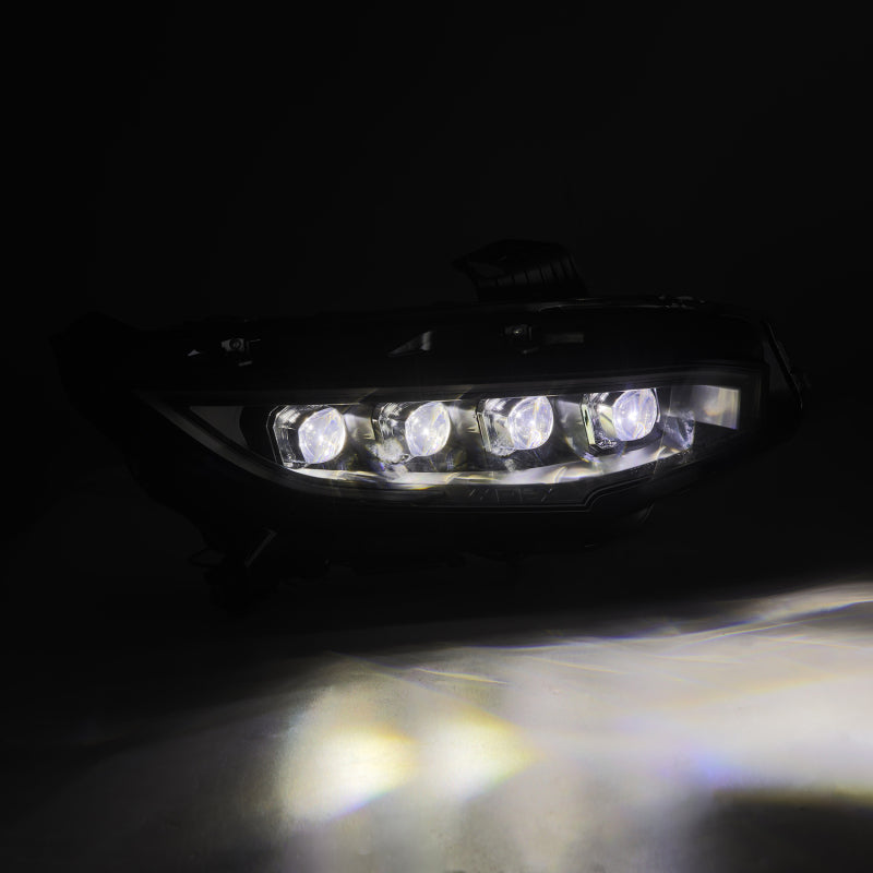 AlphaRex 880492 16-21 Honda Civic NOVA-Series LED Projector Headlights Alpha-Black w/Activation Light & Sequential.Signal / Switchback DRL