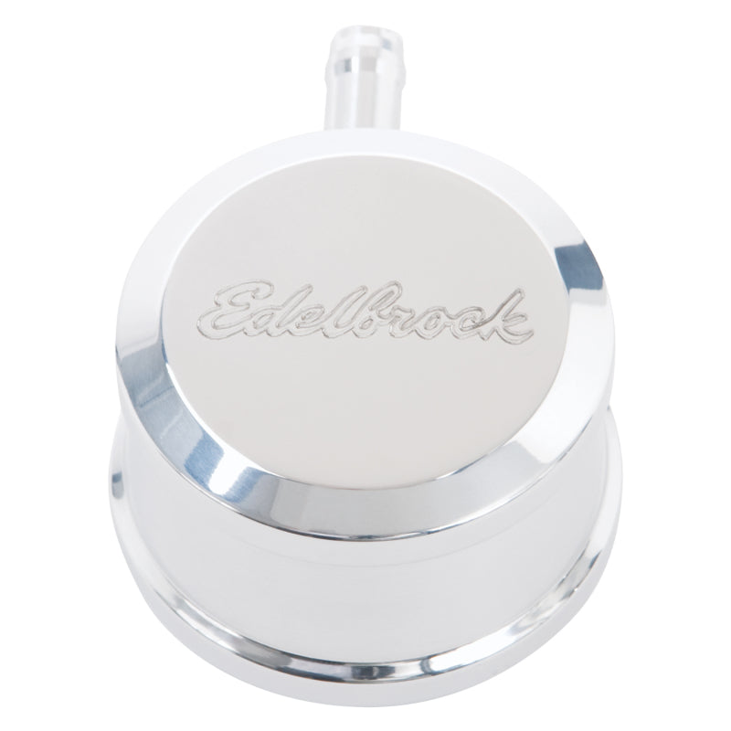Edelbrock 4407 PCV for Valve Cover Aluminum Round Push In with 90-Degree Port Breather Look