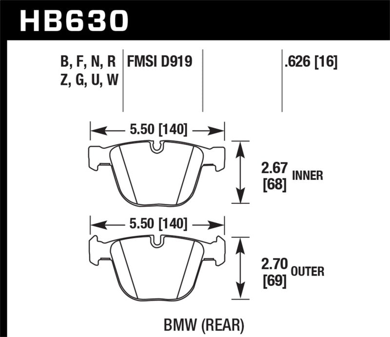 Hawk Performance HB630B.626 HPS 5.0 Street Brake Pads