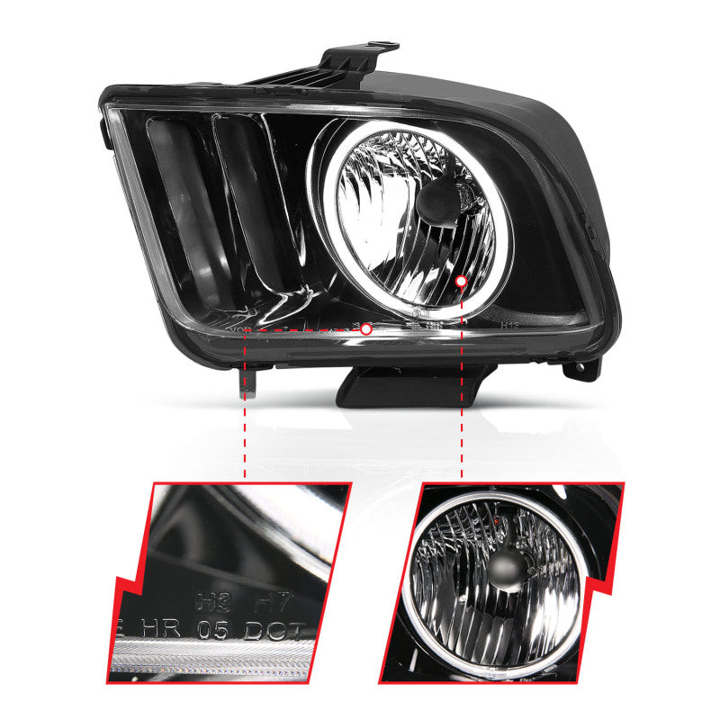 ANZO 2005-2009 Ford Mustang Crystal Headlights