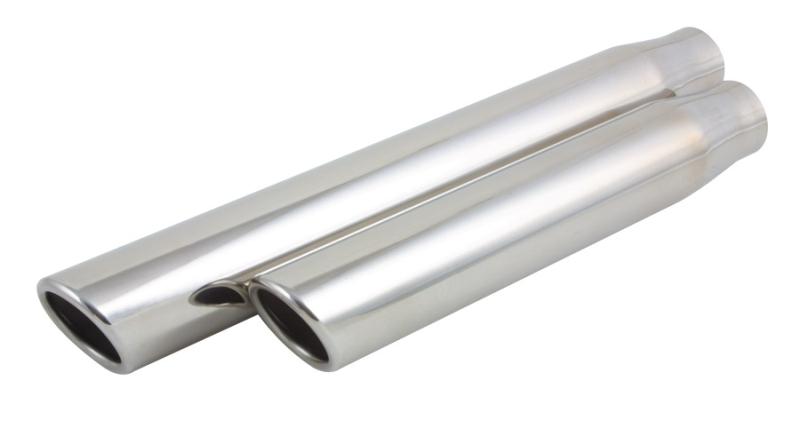 Vibrant 2.5in ID Dual 3.5in OD Round SS Exhaust Tip (Single Wall Angle Cut)