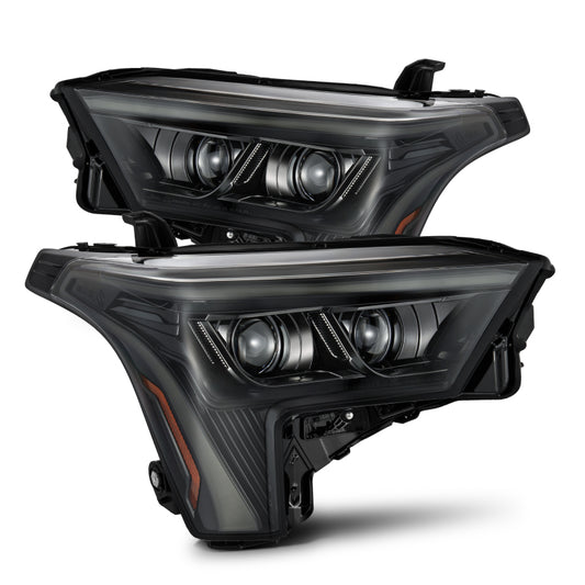 AlphaRex 880873 22-23 Toyota Tundra LUXX-Series Headlights Alpha-Black w/Amber DRL - Req 810029 OR 810030