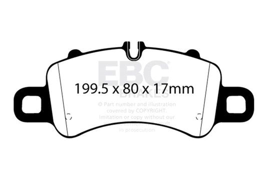 EBC 2016+ Porsche Boxster 718 (Iron Rotors Only) 2.5L Turbo Yellowstuff Front Brake Pads DP42307R