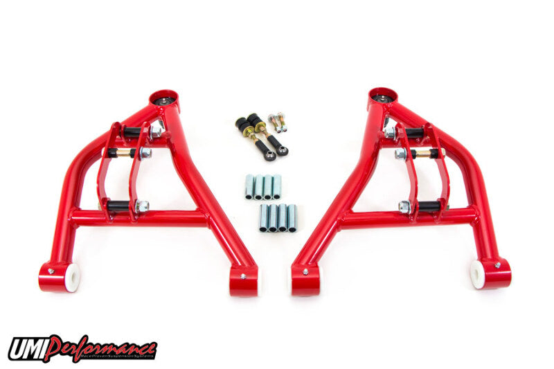 UMI Performance 2655-1-R Lower A-Arms Tall Ball Joints Race Version Red