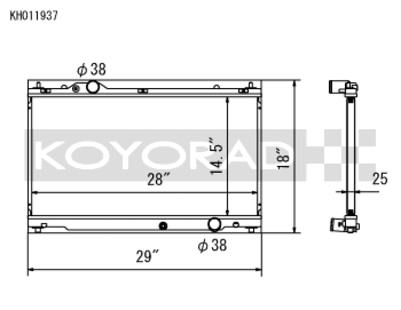 Koyo KH011937 for 06-13 Lexus IS250/IS350 2.5L/3.5L (6MT/AT) Radiator