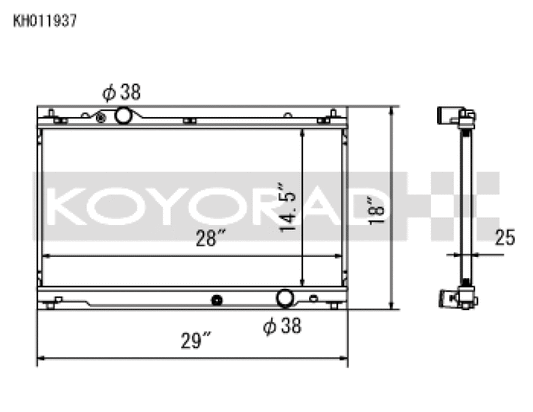 Koyo KH011937 for 06-13 Lexus IS250/IS350 2.5L/3.5L (6MT/AT) Radiator